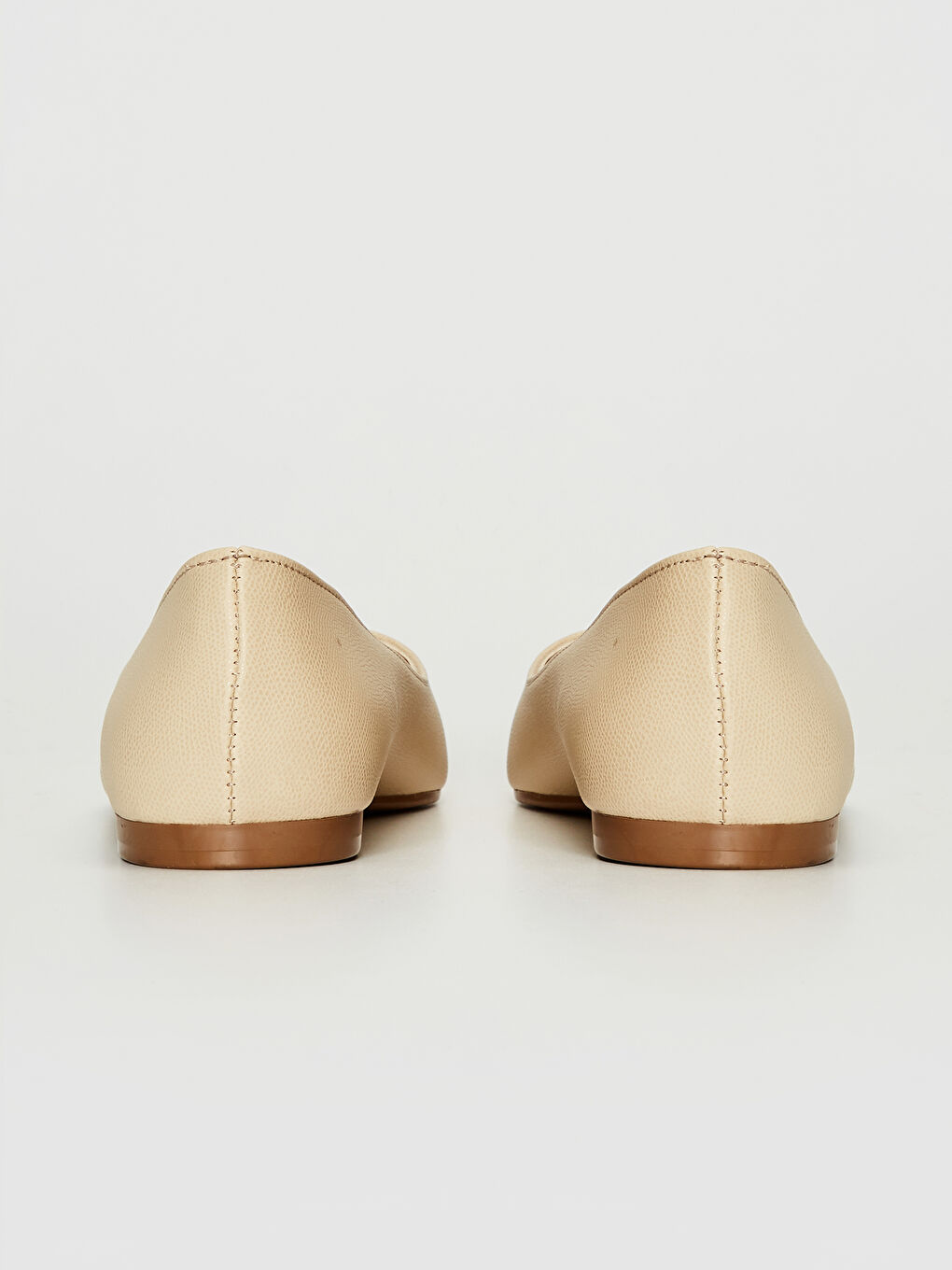 Bej Kadın Sivri Burun Babet Ayakkabı-3