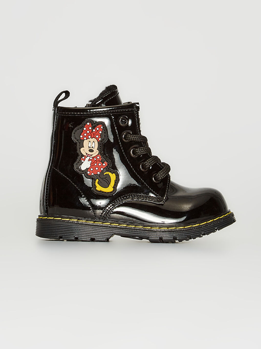 Қыз балаға арналған минни маус лицензияланған жүн астарлы жарқын етік-1