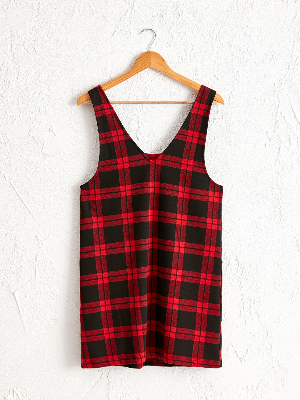 Платье-сарафан в клетку с U-образным вырезом и ремешками для женщин-1