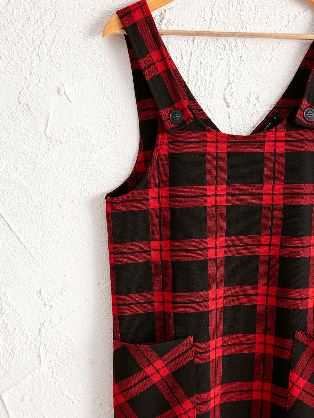 Платье-сарафан в клетку с U-образным вырезом и ремешками для женщин-2