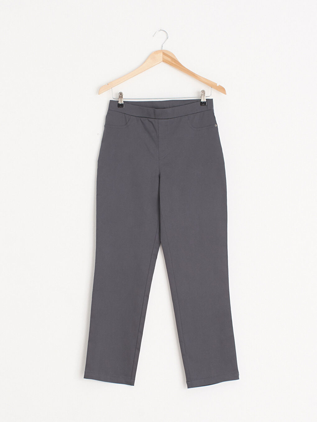 Pantaloni Gabardine Stretch cu Lungimea până la Gleznă