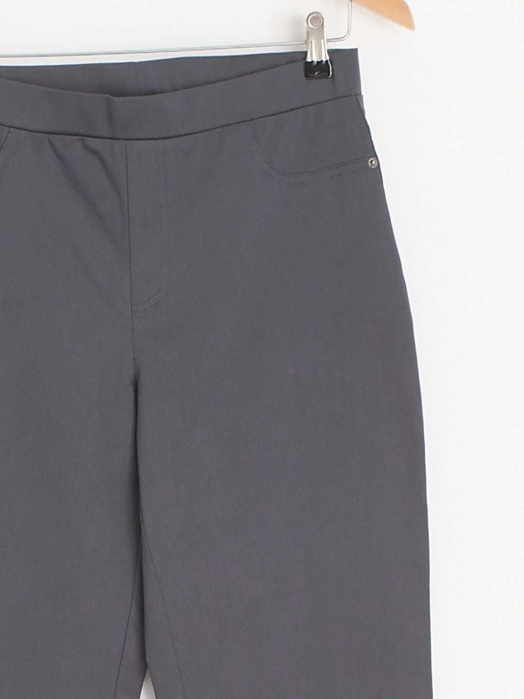 Pantaloni Gabardine Stretch cu Lungimea până la Gleznă-2