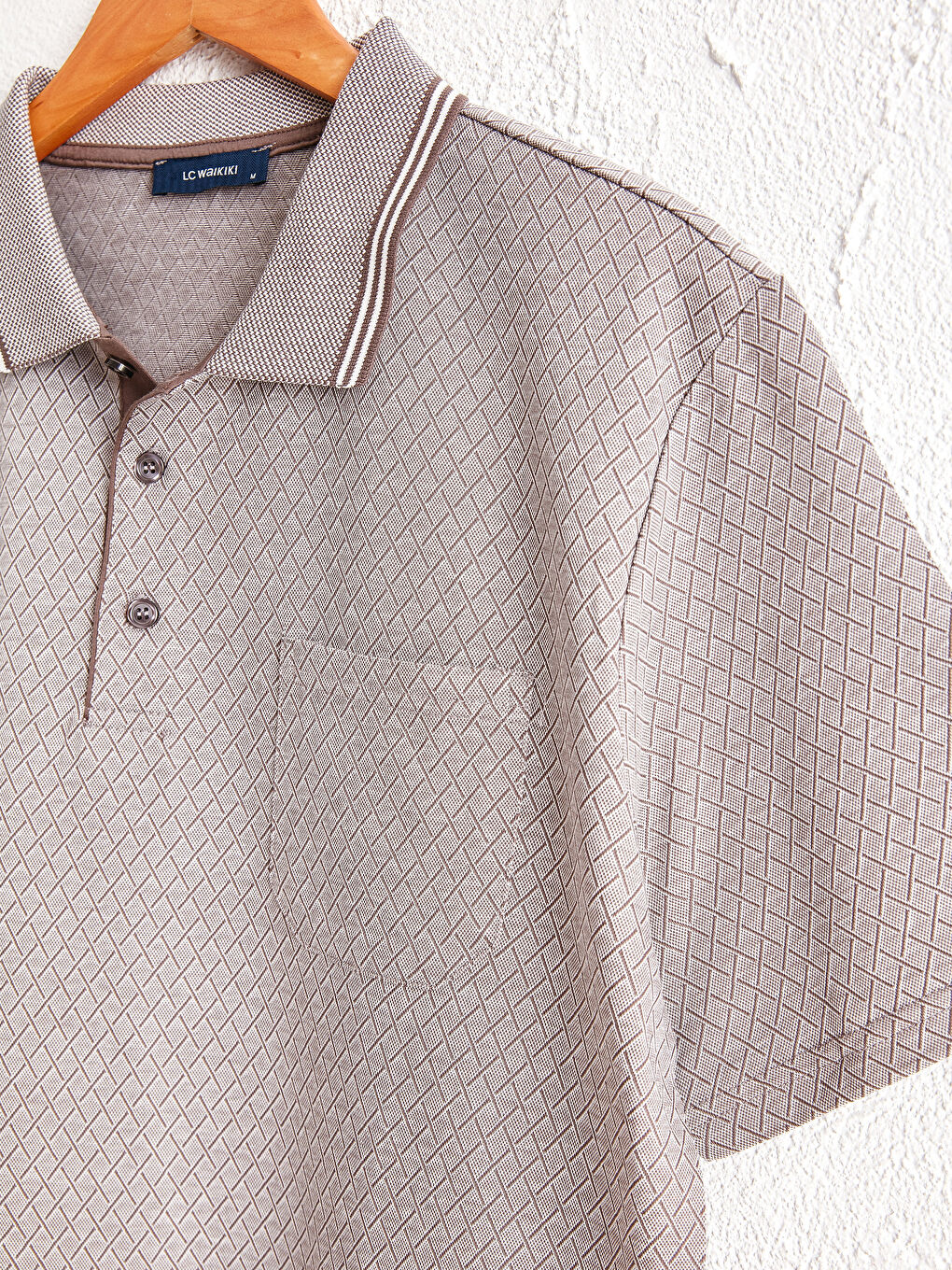 Polo Neck Short Sleeve Combed Cotton T-Shirt-2