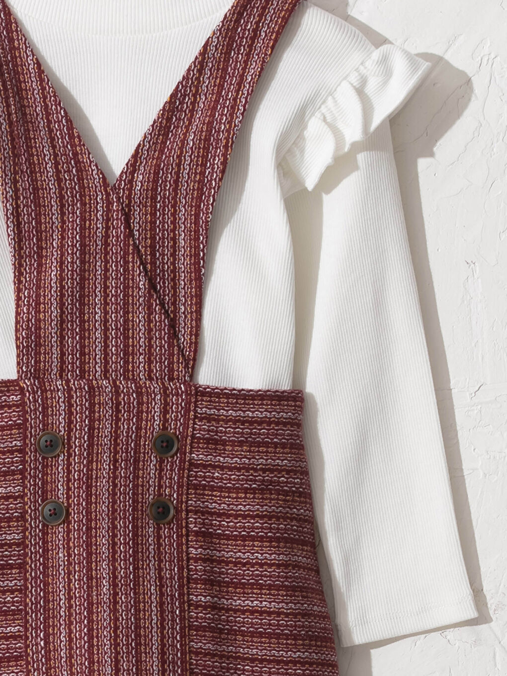 Ekru Kız Bebek Takım 2'li-3