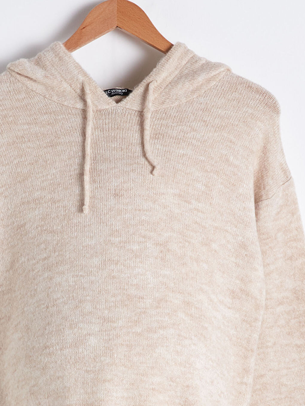 Tulle Detailed Hooded Knitwear Maternity Tunic-5