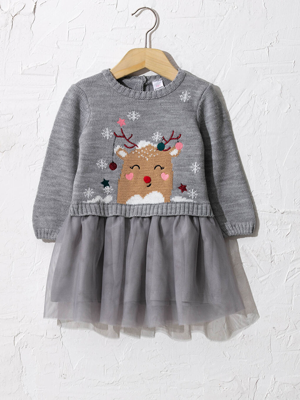 Robe en Tricot Thématique de Noël pour Bébé Fille