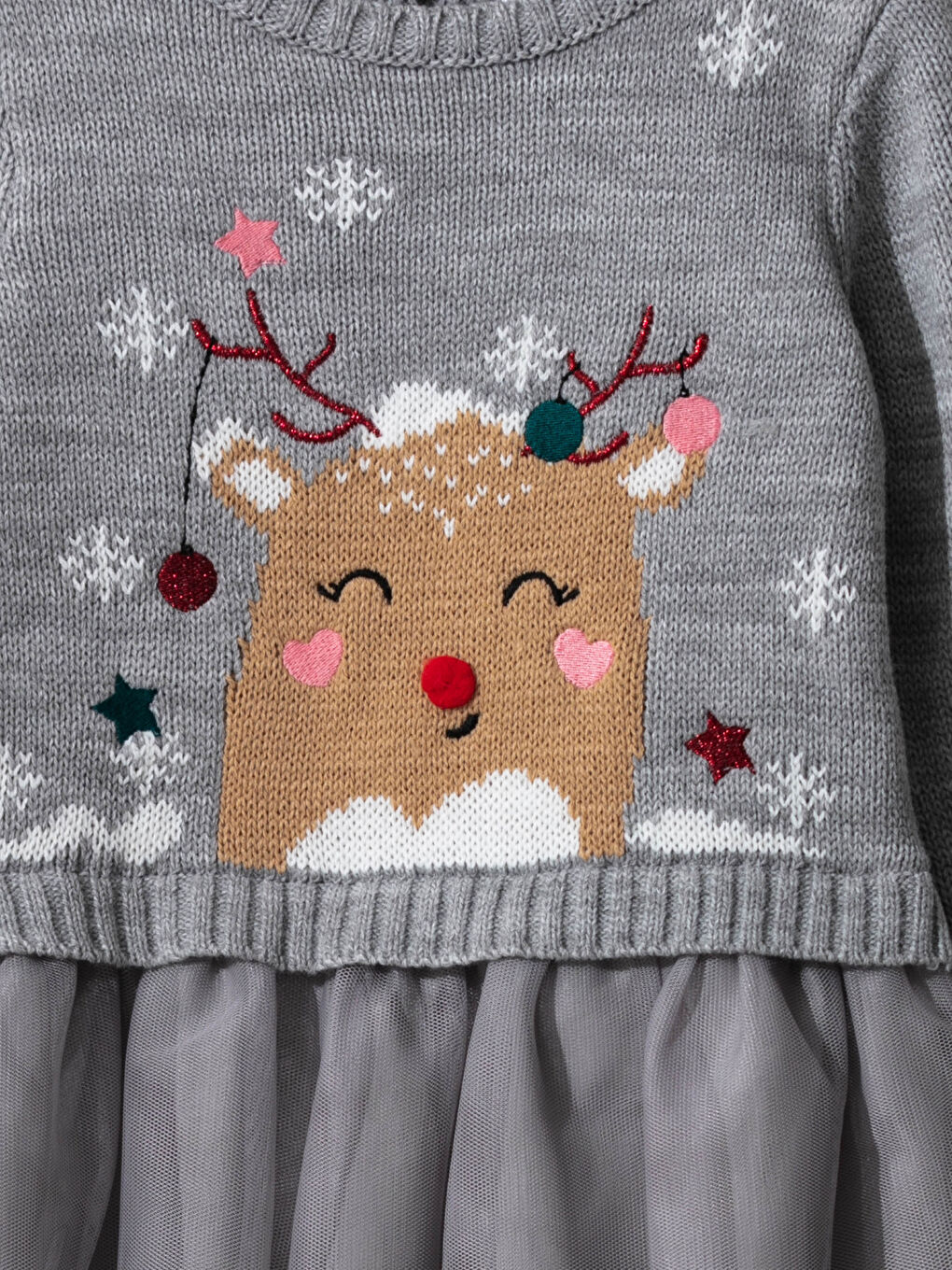 Robe en Tricot Thématique de Noël pour Bébé Fille-2