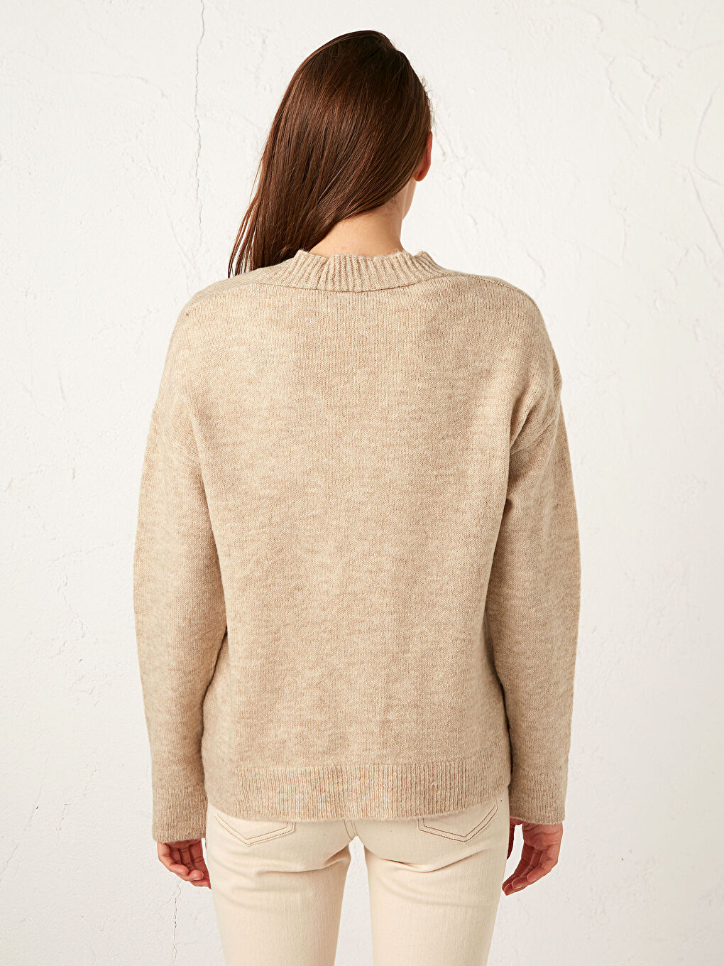 Tricot Cardigan with Button Detail-4