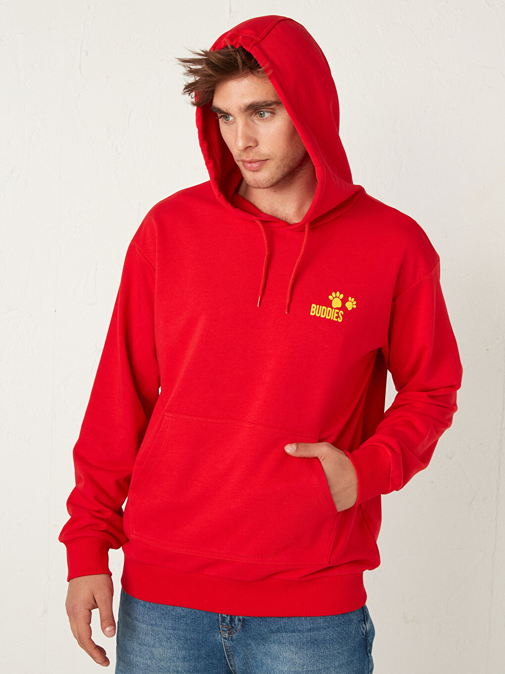 XSIDE Uzun Kollu Baskılı Erkek Hoodie - 0WCM58Z8-HMW | LC Waikiki