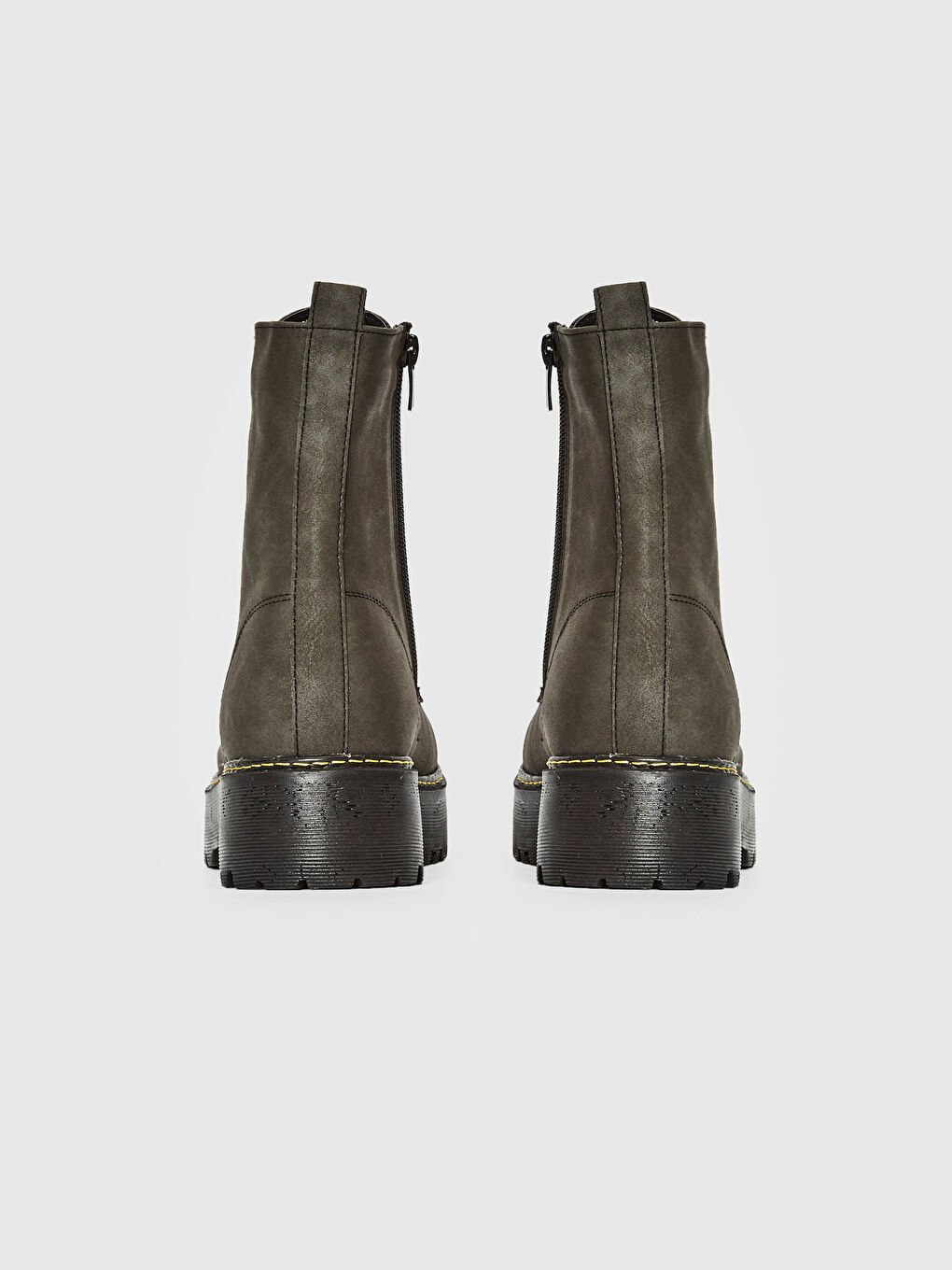 Yeşil Kadın Deri Görünümlü Postal-6