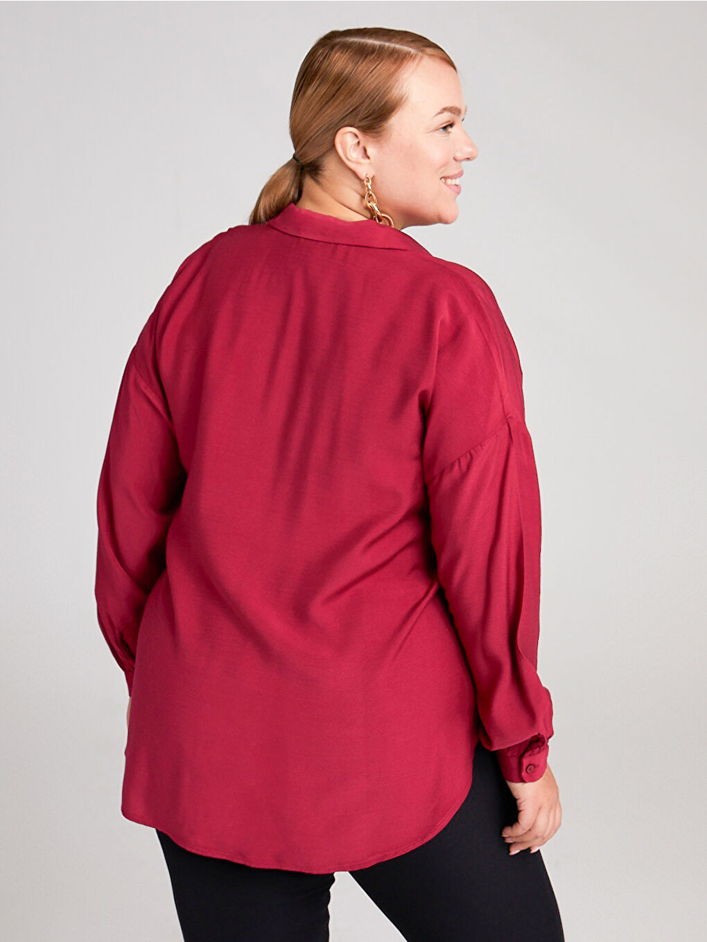 Mürdüm V Yaka Şifon Bluz-3