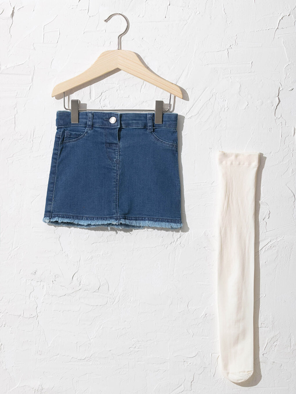 Baby Girl's Jean Skirt and Tights