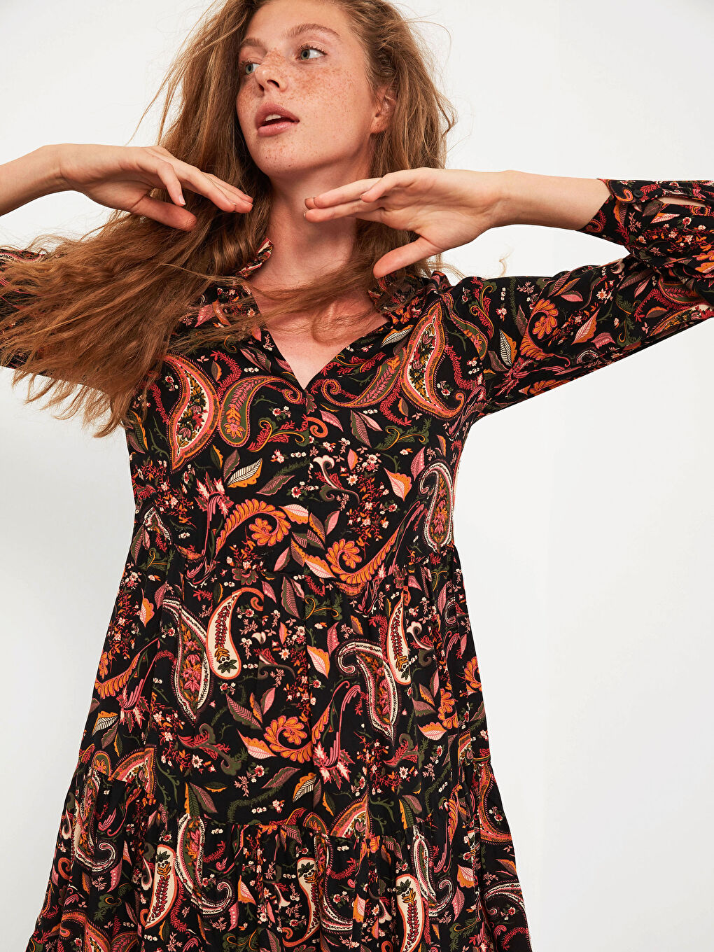 فستان فيسكوز مزخرف-10