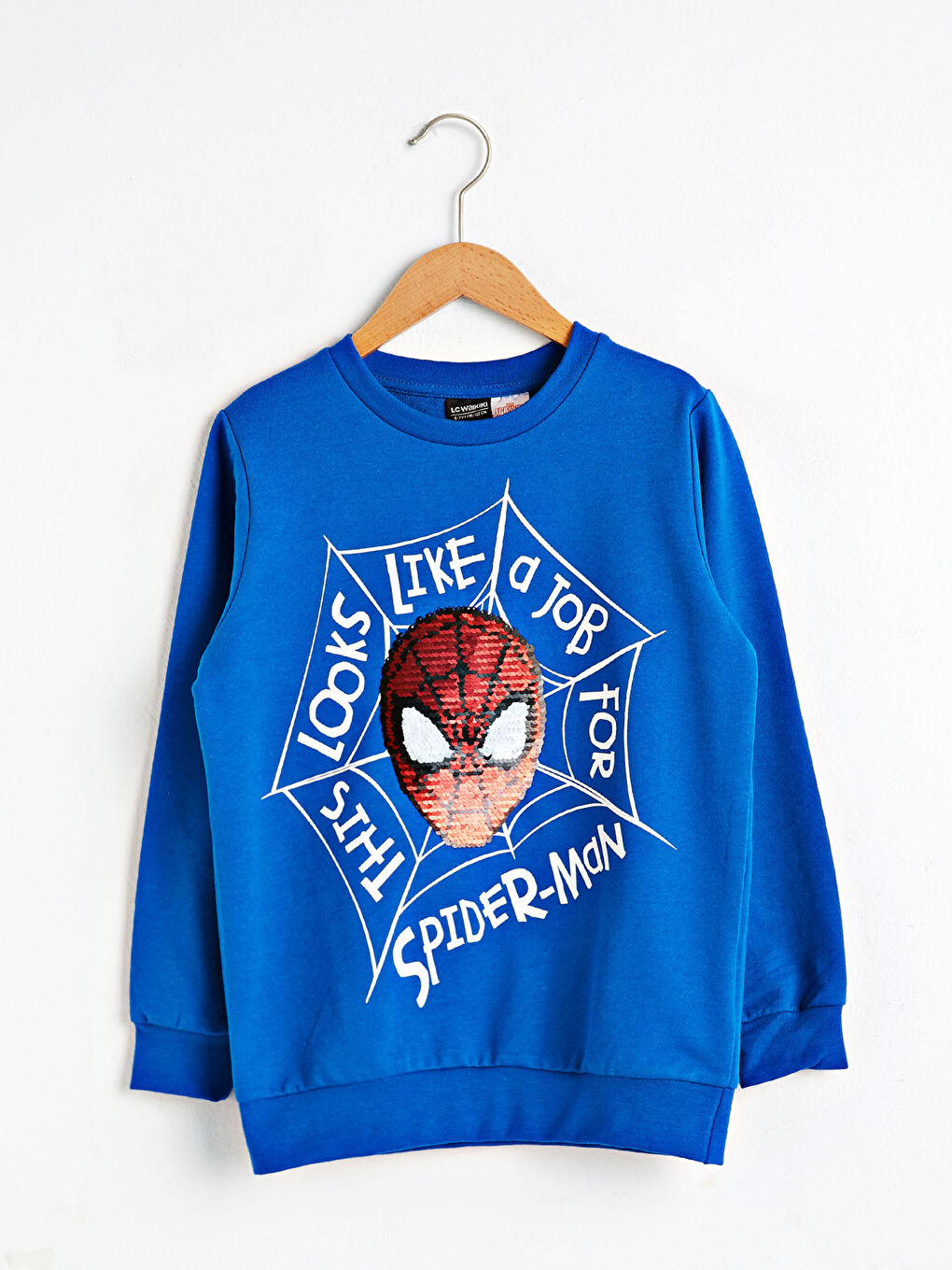 LCW Kids Erkek Çocuk Spiderman Çift Yönlü Payetli Sweatshirt -0WCO90Z4-JUF