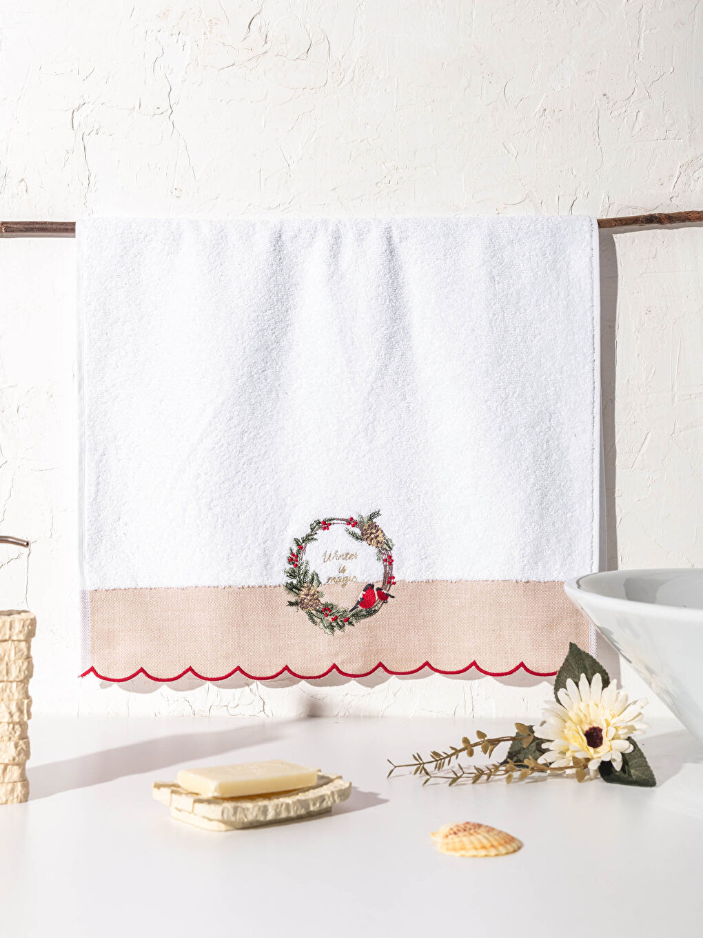 Christmas Themed Embroidery Face Towel -0WCP19Z8-J5E