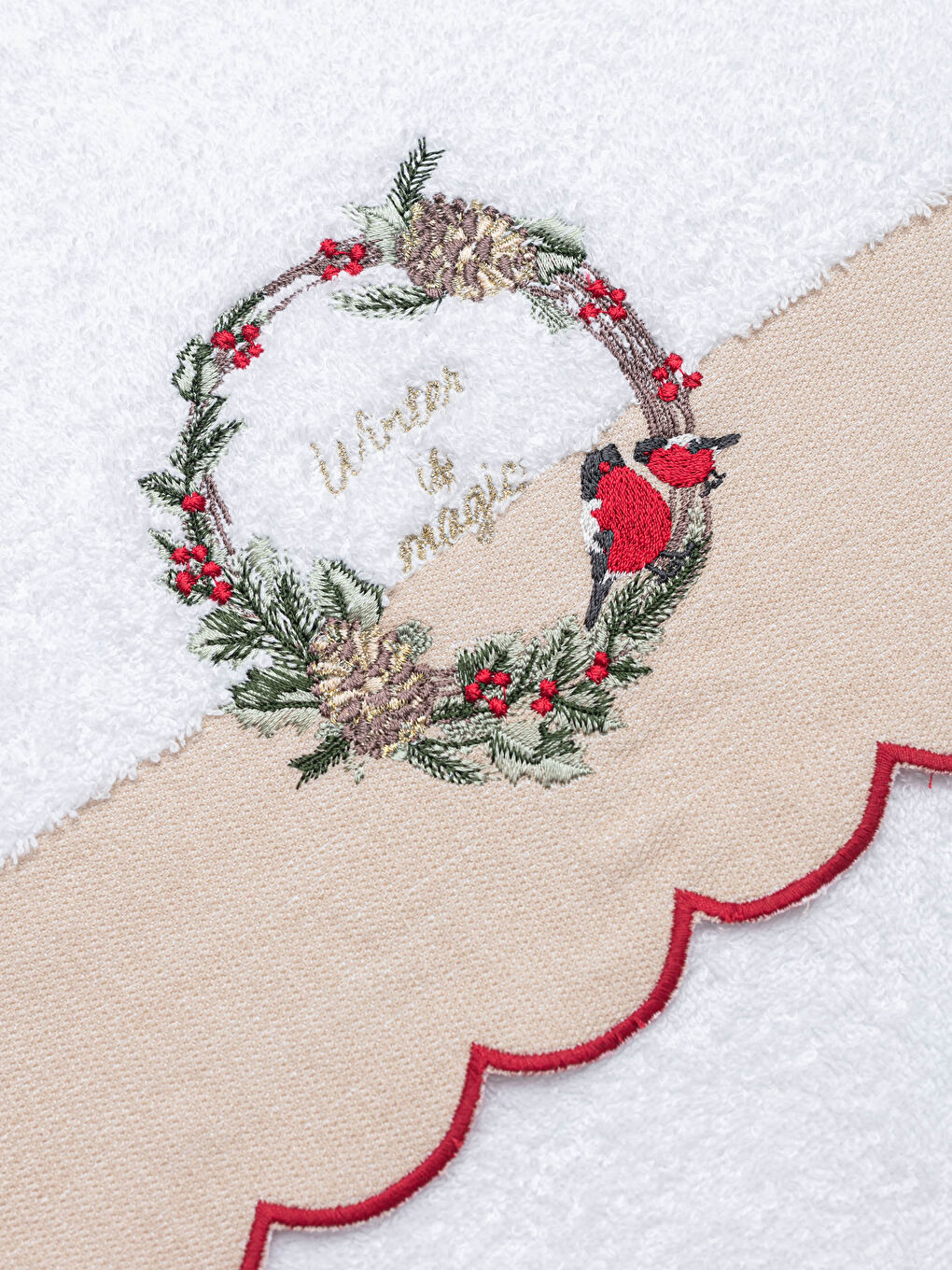 Christmas Themed Embroidery Face Towel -0WCP19Z8-J5E