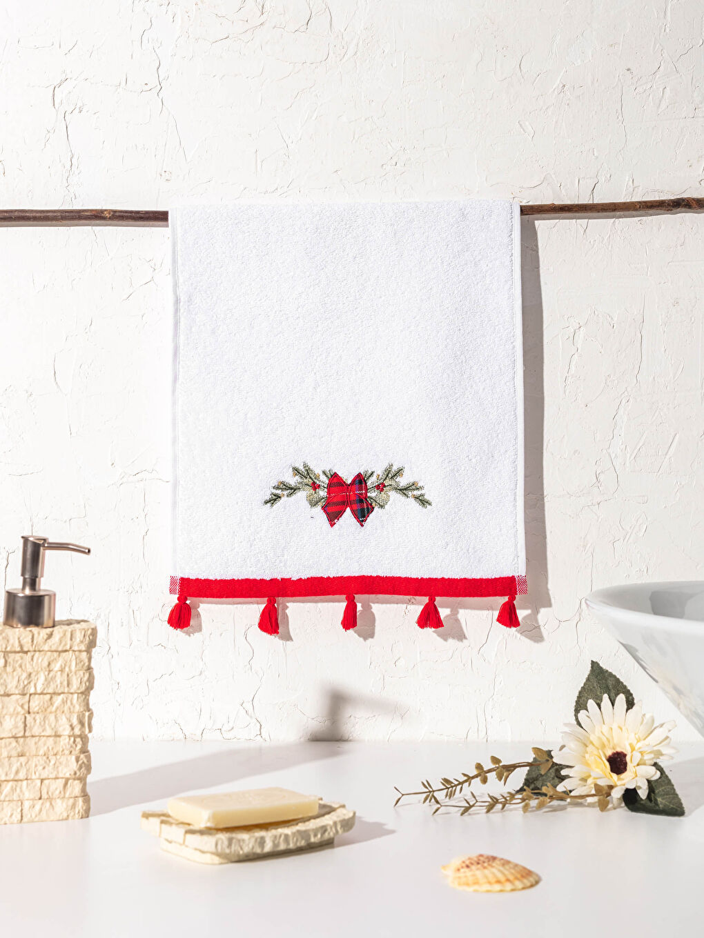 Serviette d'invité Brodé sur le Thème de Noël