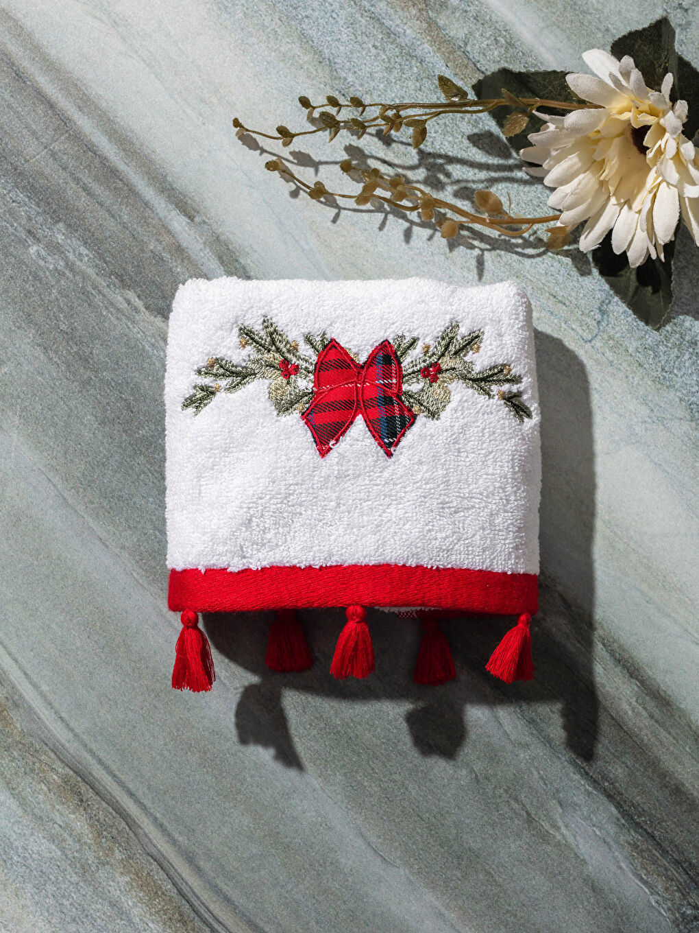 Serviette d'invité Brodé sur le Thème de Noël-1