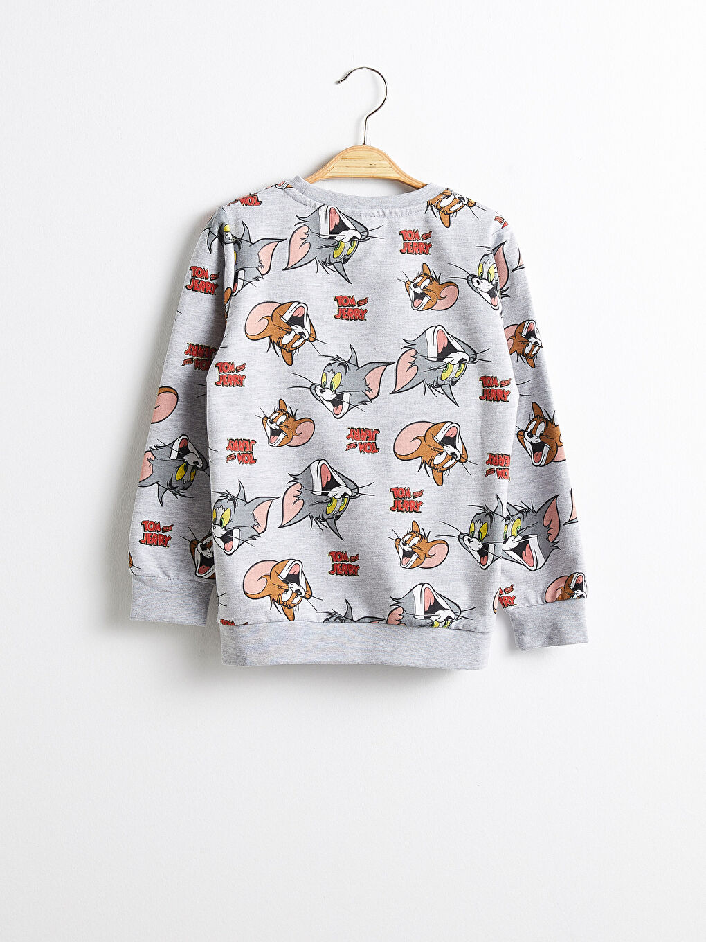 Gri Erkek Çocuk Tom ve Jerry Baskılı Sweatshirt ve Eşofman Altı-2