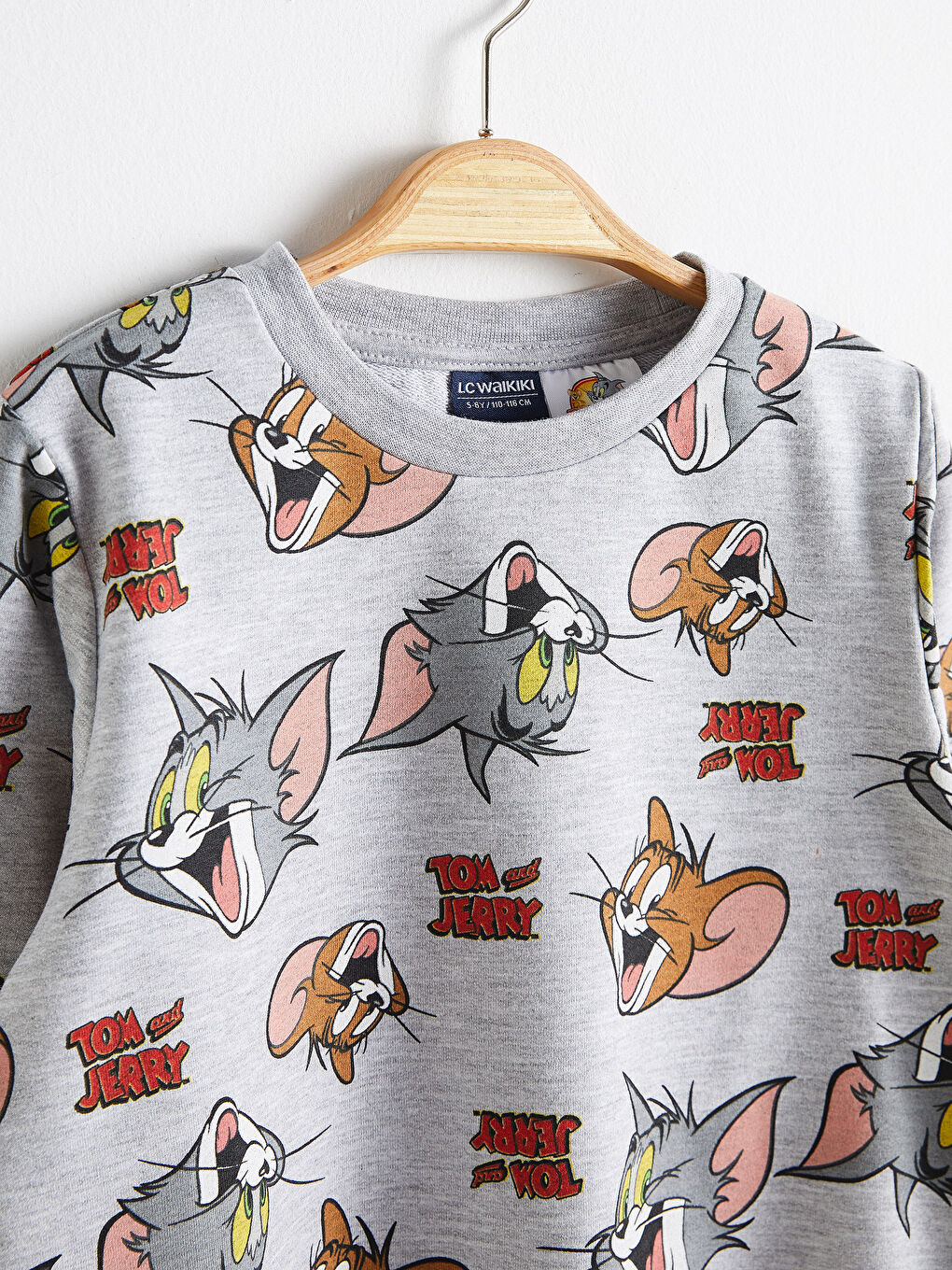 Gri Erkek Çocuk Tom ve Jerry Baskılı Sweatshirt ve Eşofman Altı-6