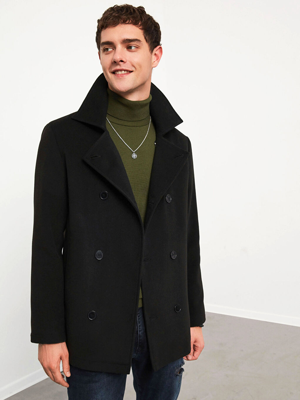 Collared Heavy Peacoat-2