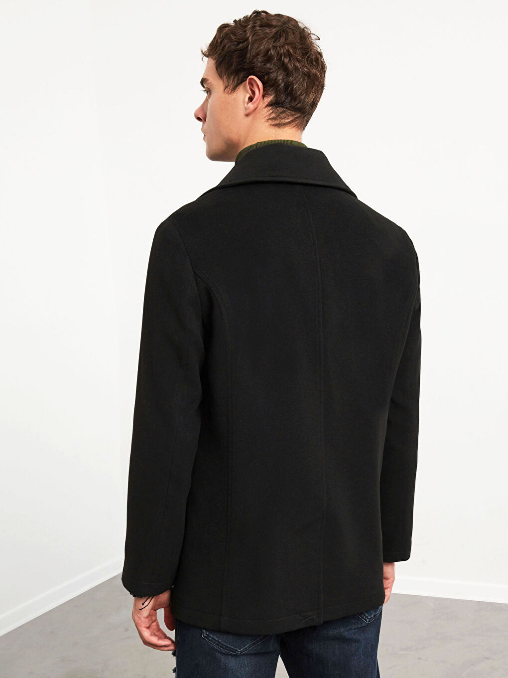 Collared Heavy Peacoat-5