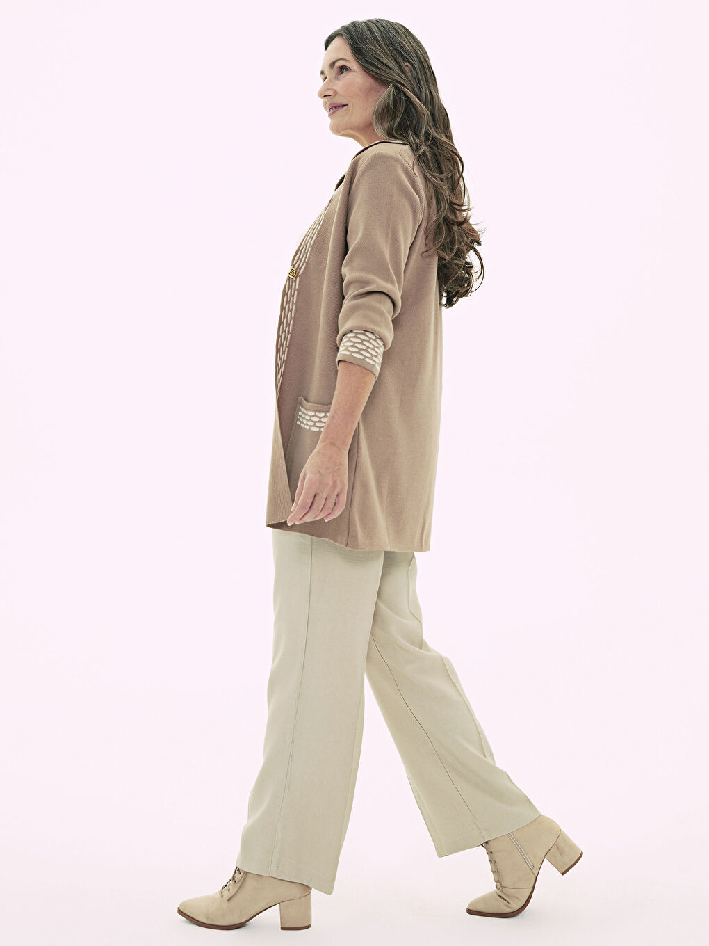 Hose mit geradem Hosenbein und Gummizug an der Taille-3