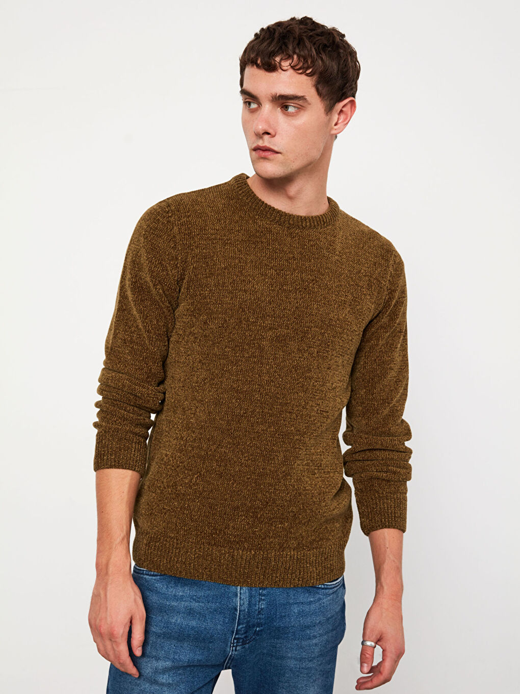 XSIDE Standard Pattern Crew Neck Chenille Knitwear Sweater -0WCQ47Z8-PDG