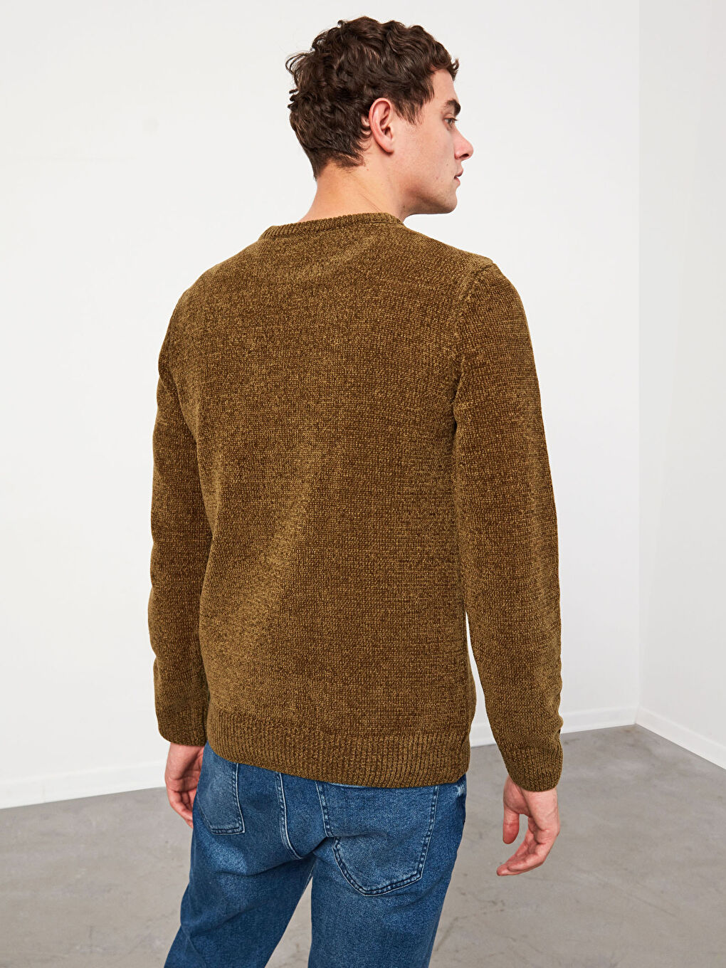 XSIDE Standard Pattern Crew Neck Chenille Knitwear Sweater -0WCQ47Z8-PDG