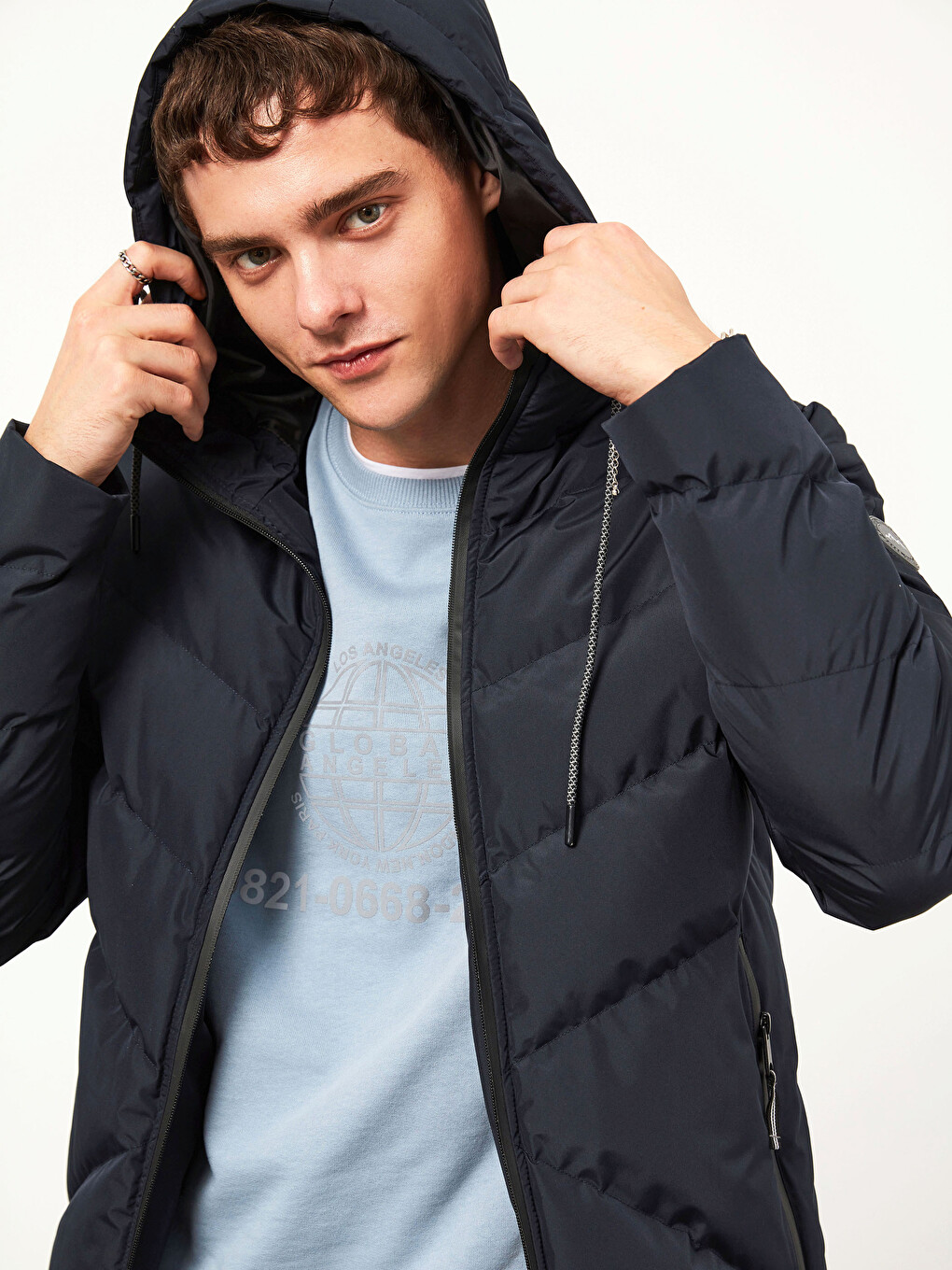 Standard Fit Heavy Short Coat with Hood-1