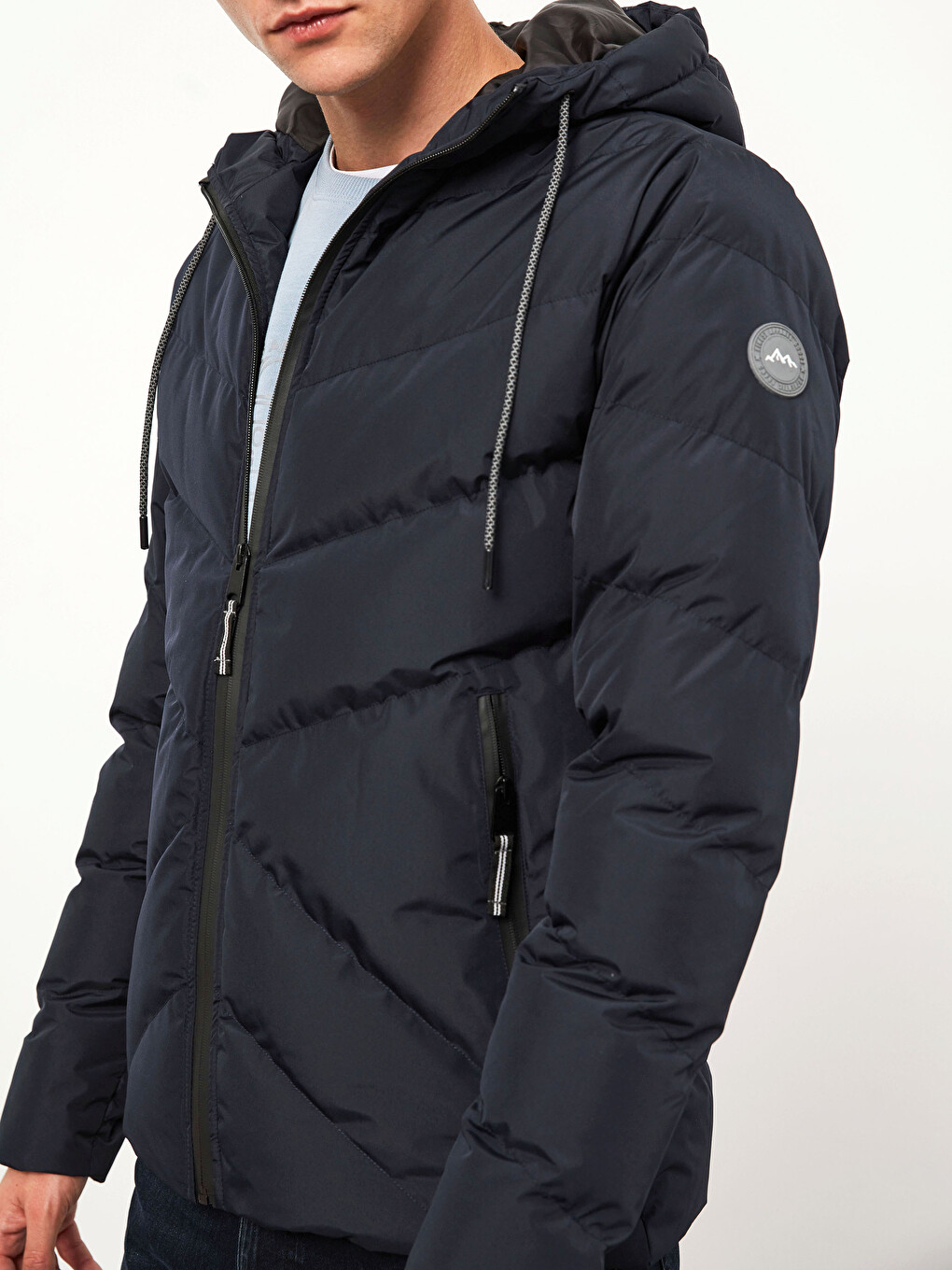 Standard Fit Heavy Short Coat with Hood-4