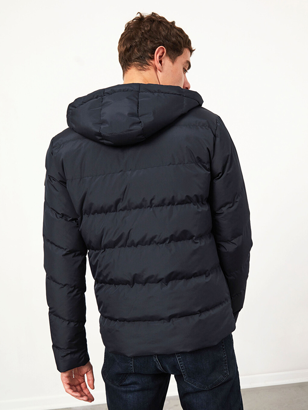 Standard Fit Heavy Short Coat with Hood-5