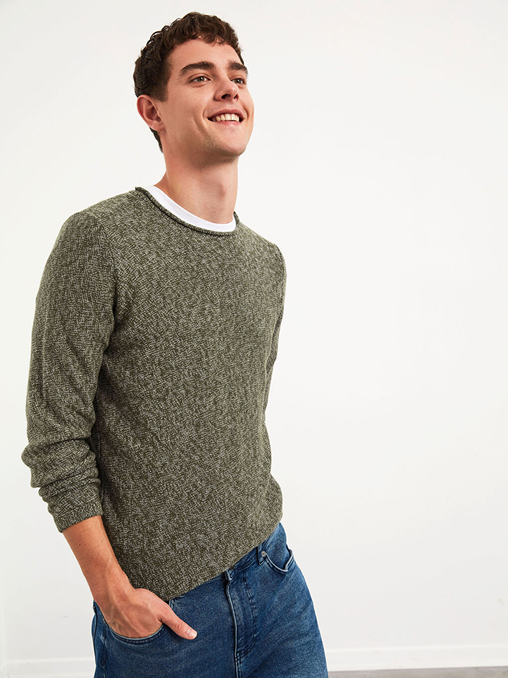 XSIDE Crew Neck Lightweight Tricot Jumper -0WCQ62Z8-PTC