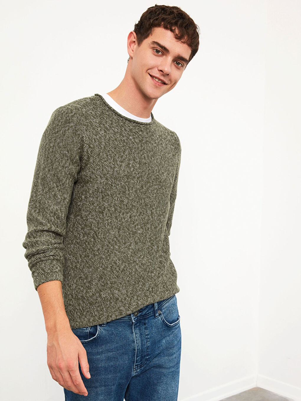 XSIDE Crew Neck Lightweight Tricot Jumper -0WCQ62Z8-PTC