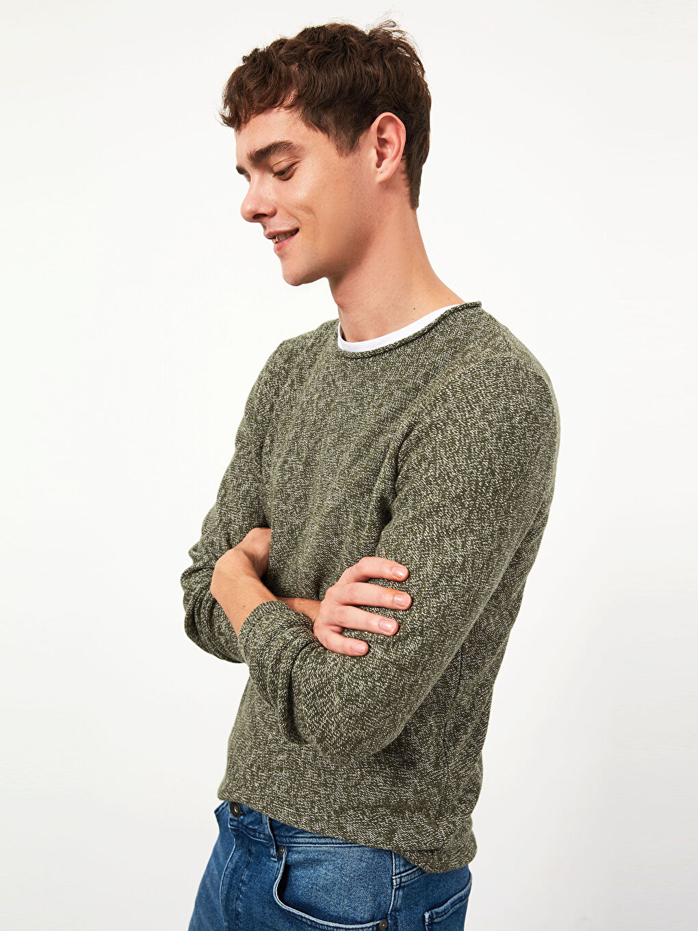 XSIDE Crew Neck Lightweight Tricot Jumper -0WCQ62Z8-PTC