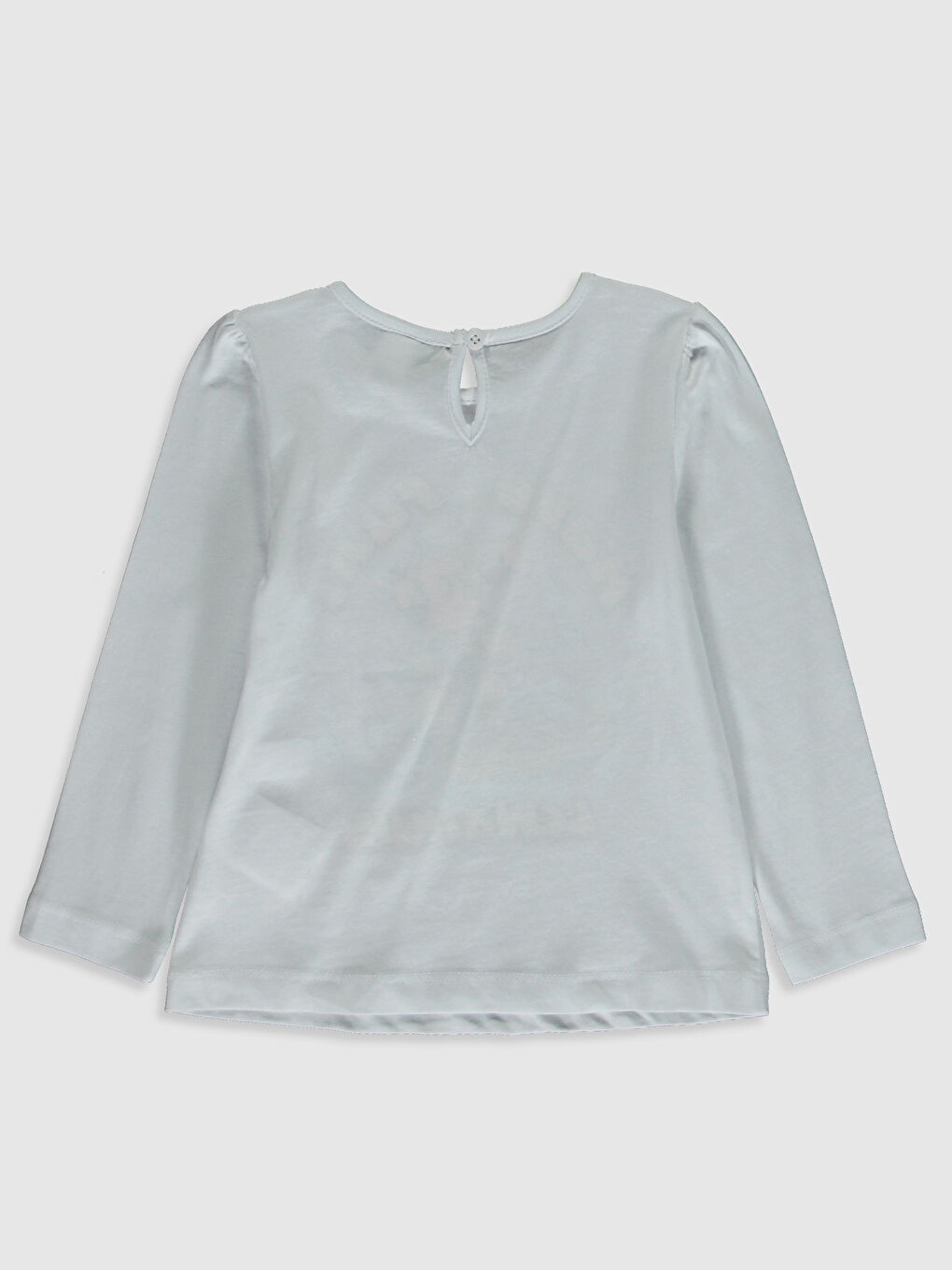 Beyaz Bisiklet Yaka Uzun Kollu Nostaljik Maymun Baskılı Bebek Tişört-1