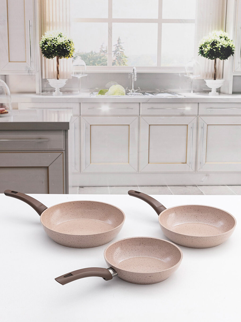 GULSAN Saffron Granite 3 Pieces Pan set