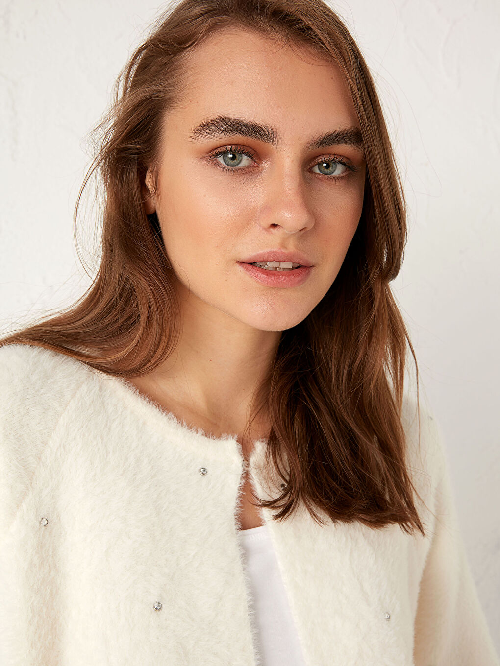 Cardigan en tricot épais à col montant -4