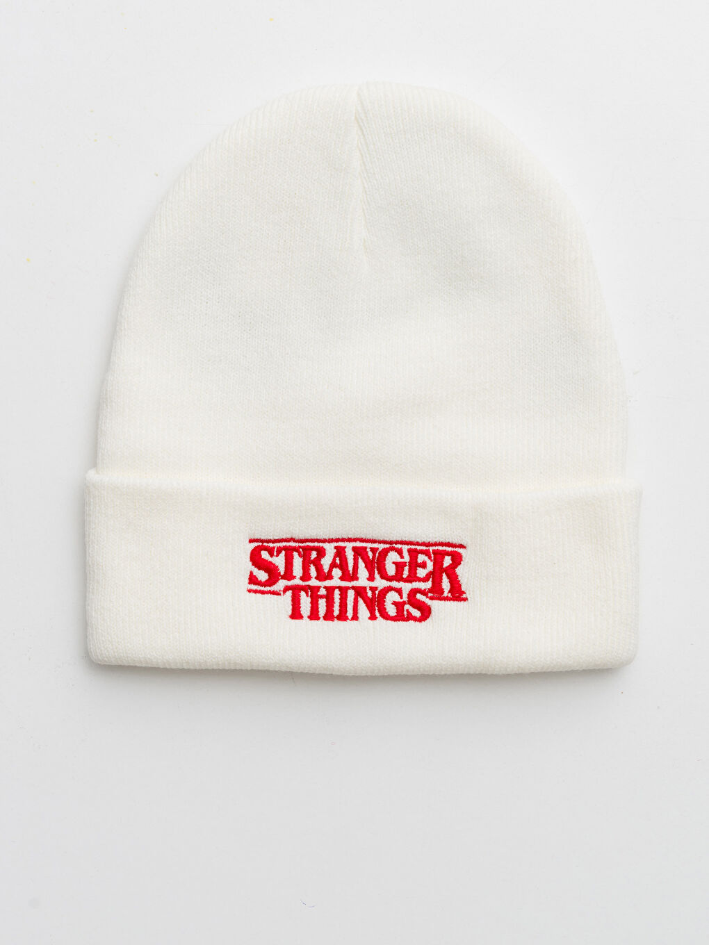 Ekru Stranger Things Lisanslı Triko Bere