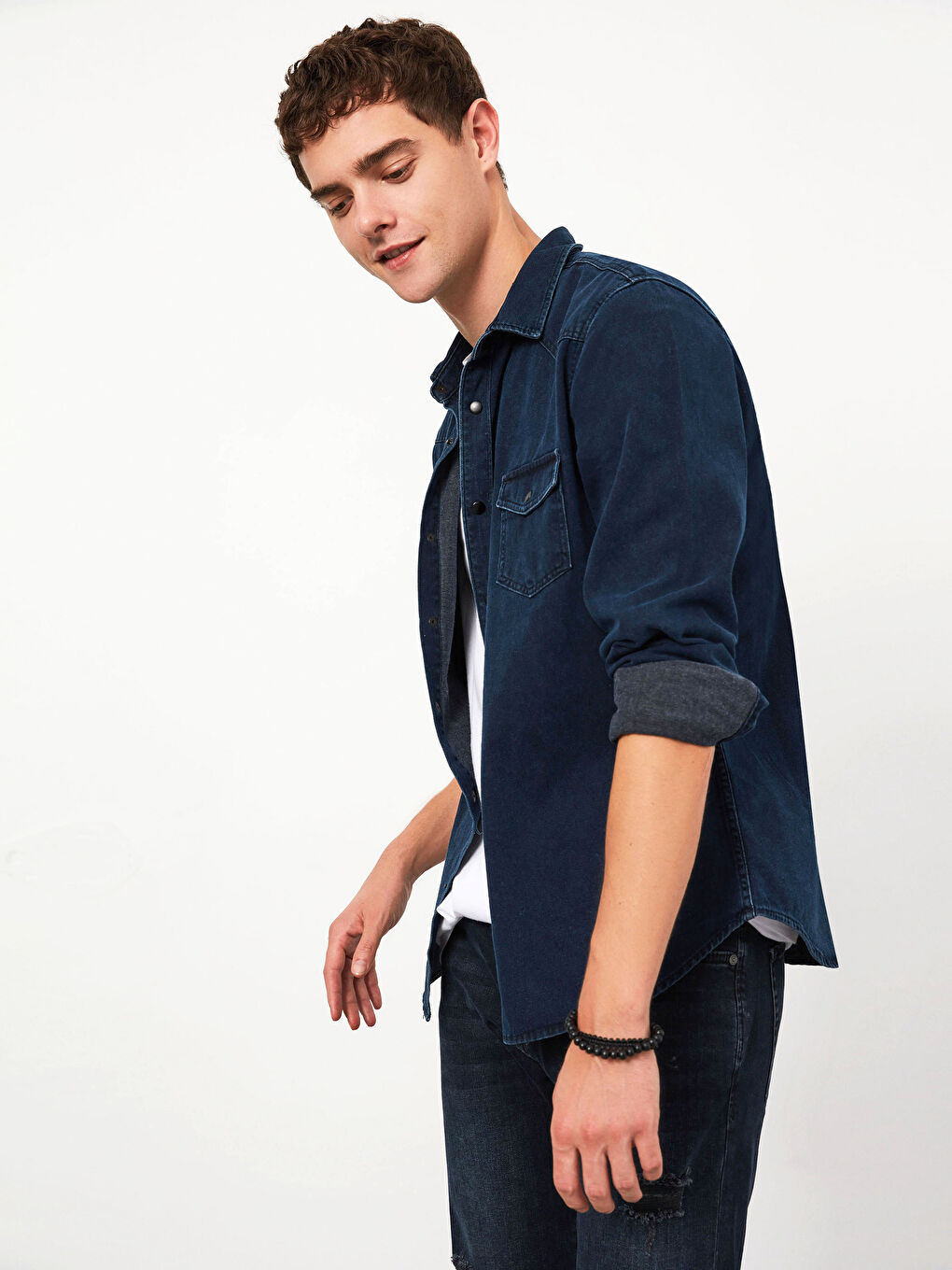 Mavi Slim Fit Jean Gömlek-1