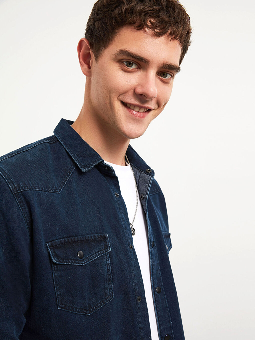 Mavi Slim Fit Jean Gömlek-2