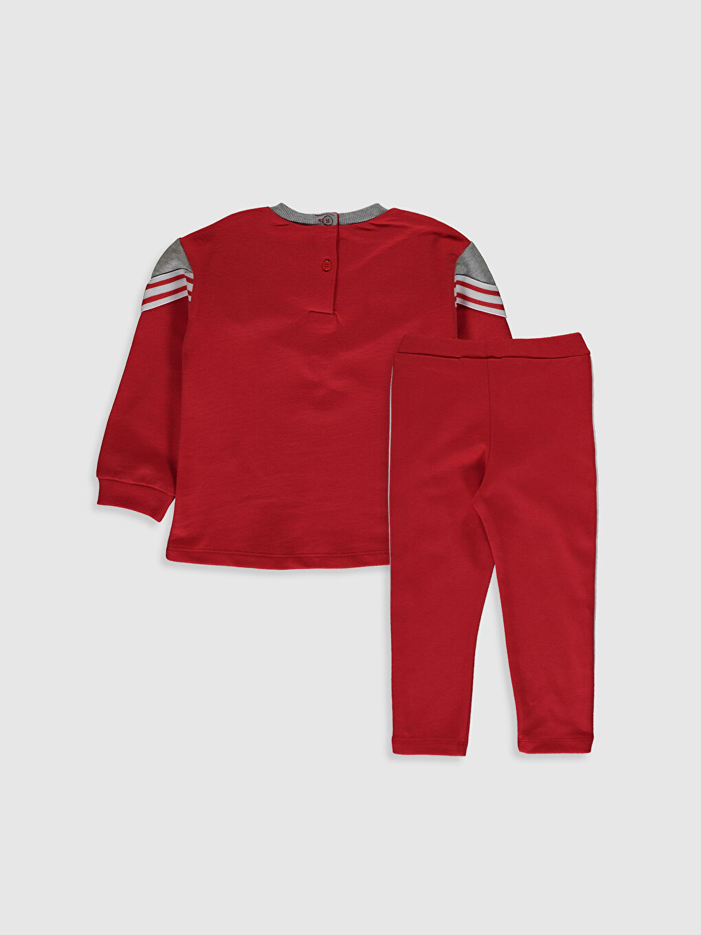 طقم سويت شيرت وبنطلون ضيق للبنات الرضع-4