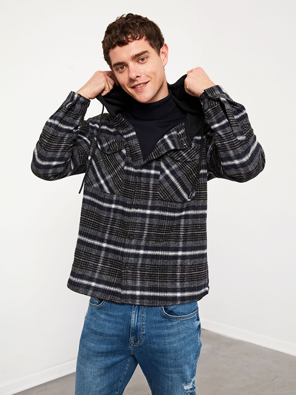 XSIDE Oversize Long Sleeve Plaid Men's Lumberjack Shirt -0WCT67Z8-LN3