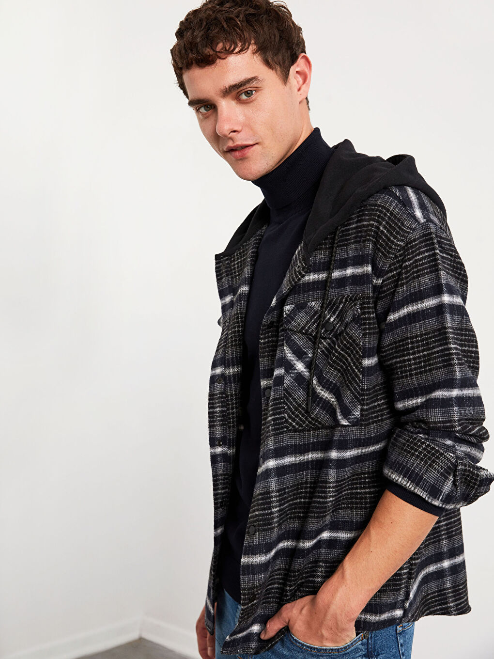 XSIDE Oversize Long Sleeve Plaid Men's Lumberjack Shirt -0WCT67Z8-LN3