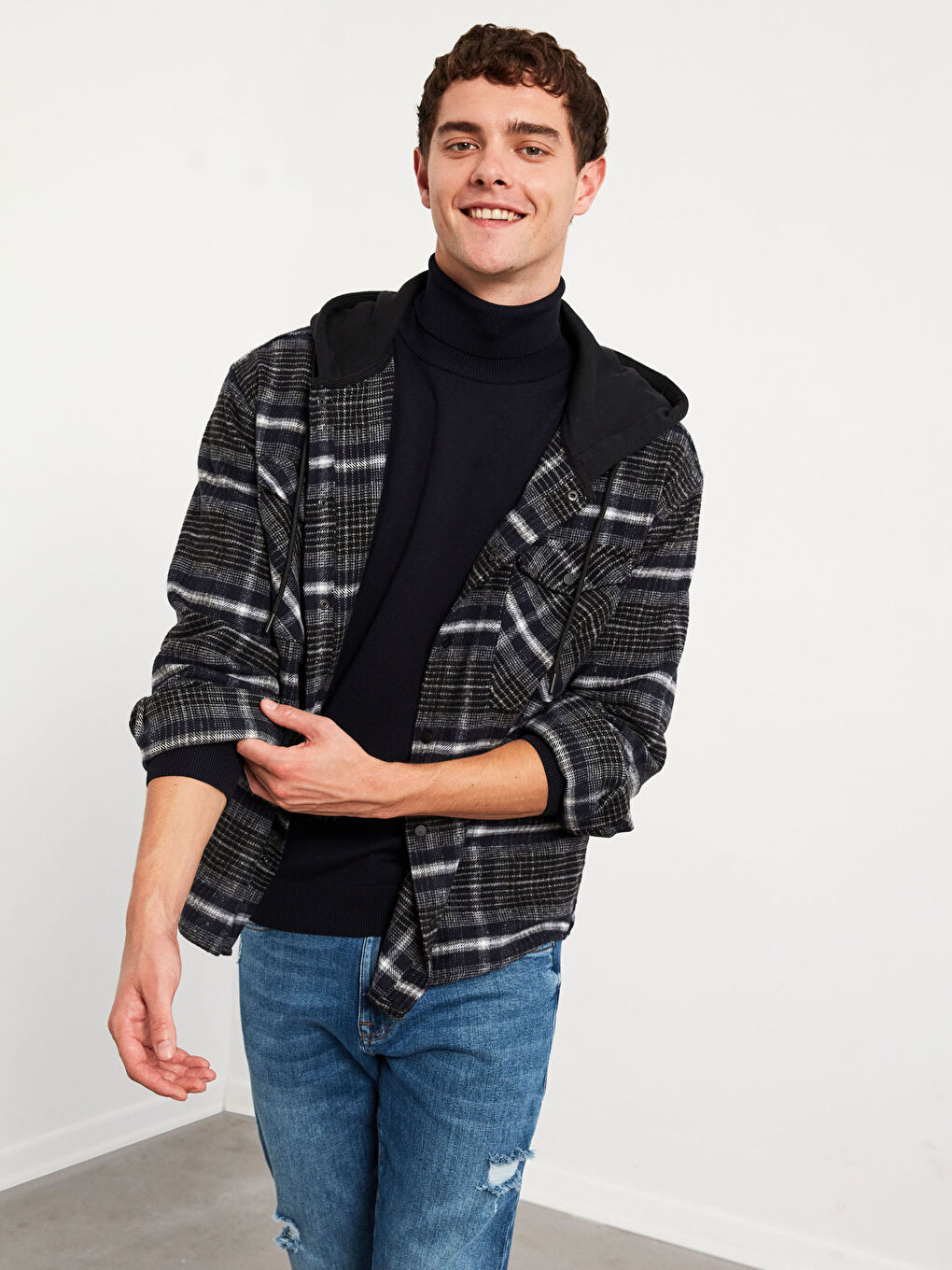 XSIDE Oversize Long Sleeve Plaid Men's Lumberjack Shirt -0WCT67Z8-LN3