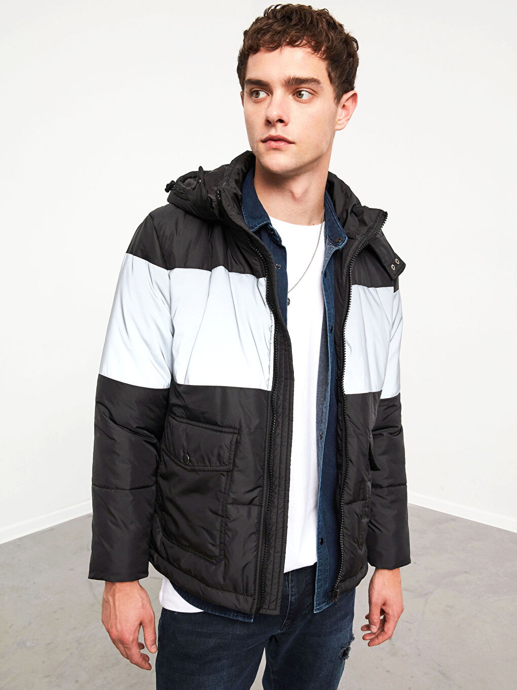 Standardni kroj, debeli kratki kaput sa kapuljačom-2