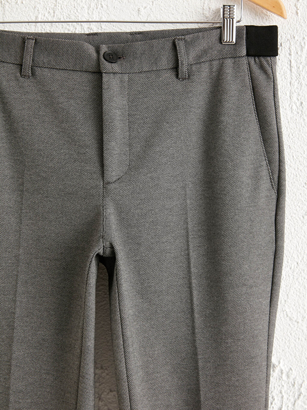 Gri Slim Fit Chino Pantolon-1