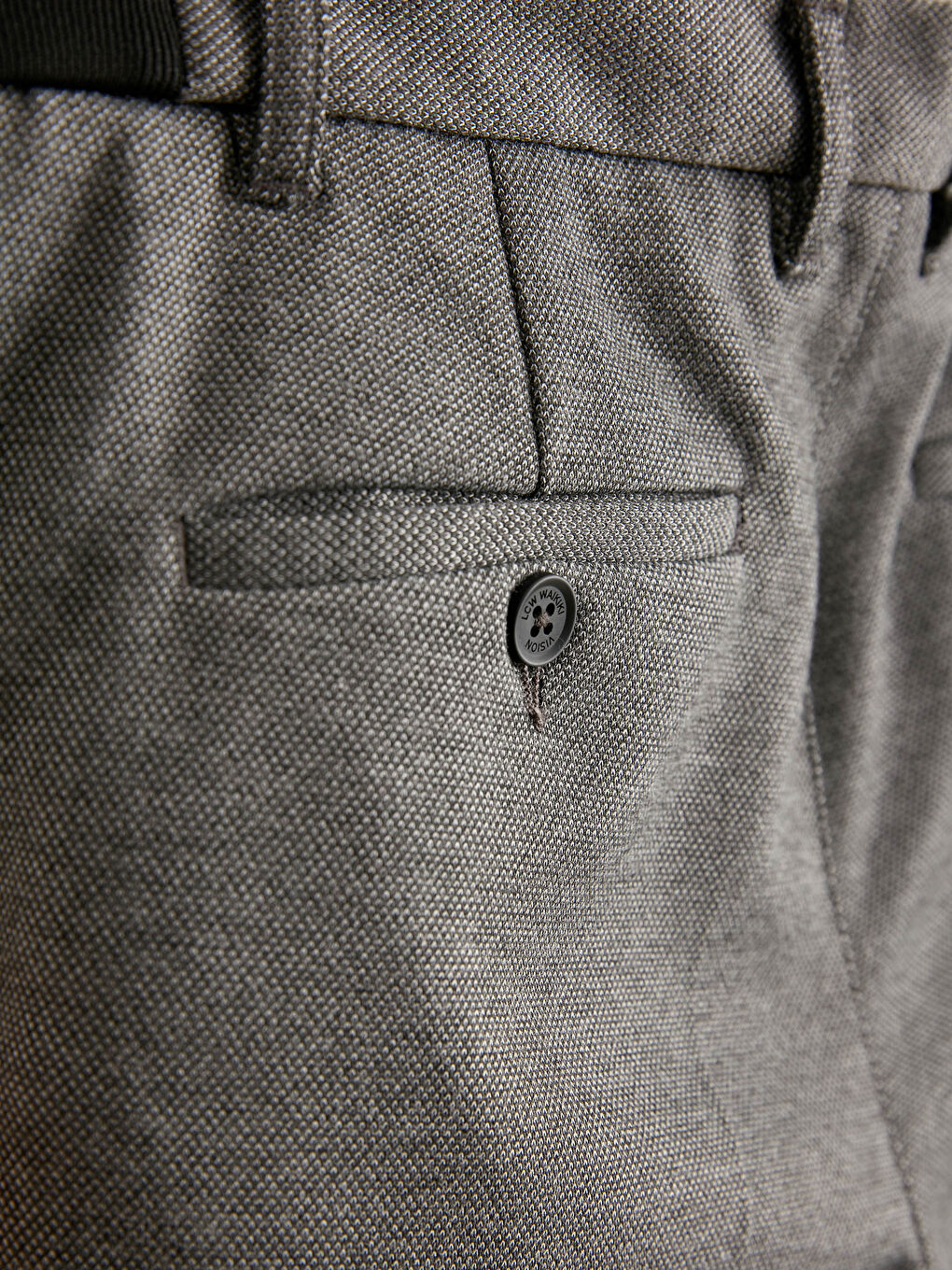 Gri Slim Fit Chino Pantolon-3