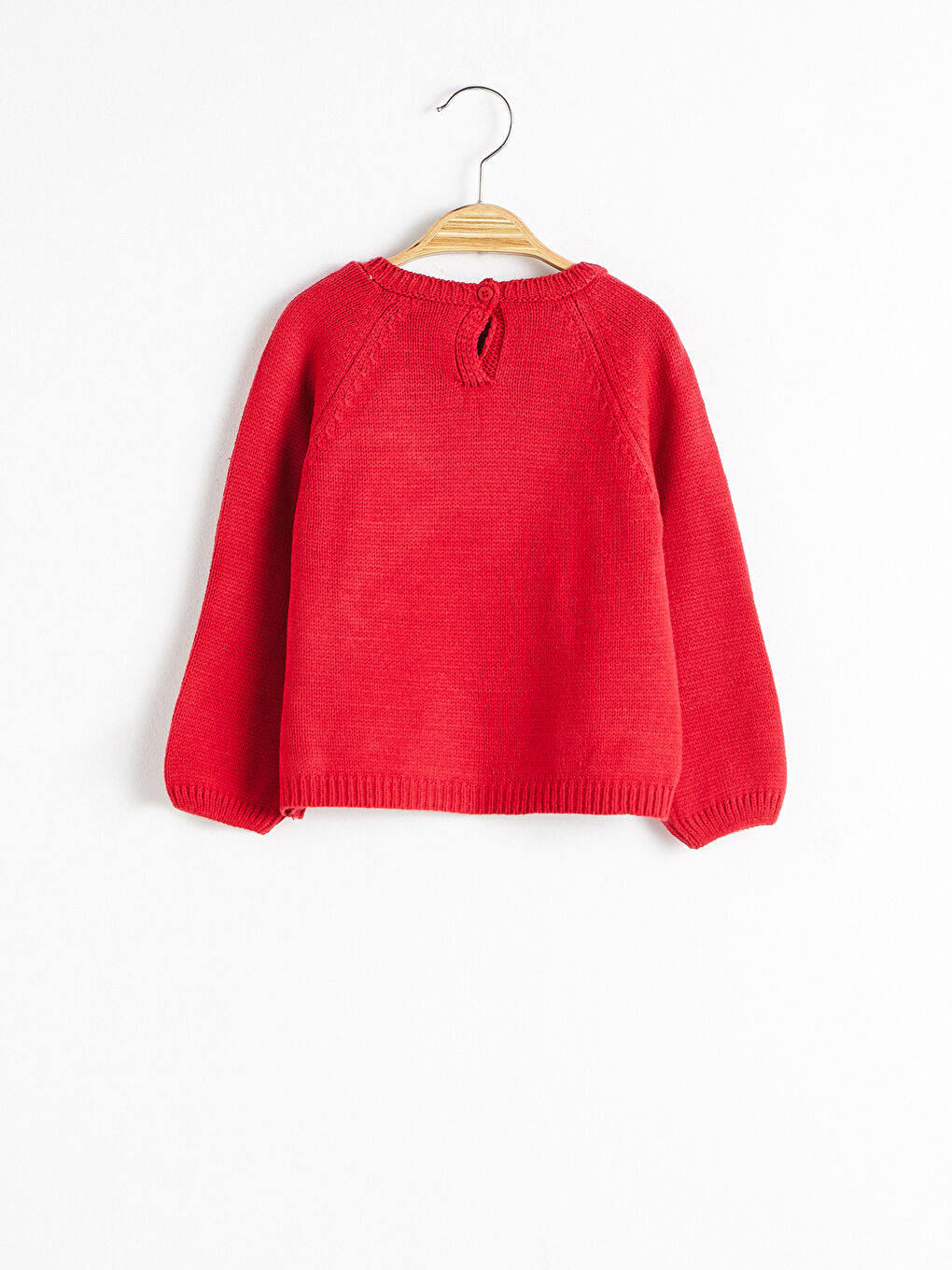 Kırmızı Kız Bebek Triko Kazak-1