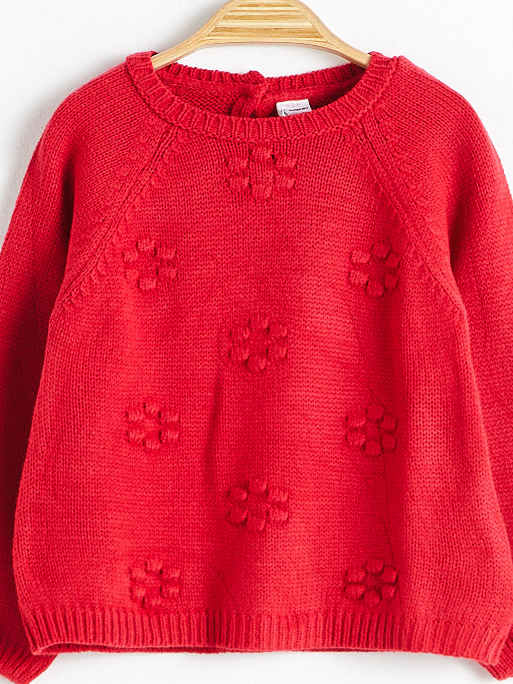 Kırmızı Kız Bebek Triko Kazak-2